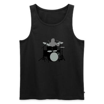 drummer_3c - Débardeur bio Premium Homme - noir - Devant - Michal (187cm)