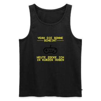 Yeah die Sonne scheint Tassen & Zubehör - Männer Premium Bio Tank Top - Schwarz - Vorne - AI Model Male 178 light (178cm)