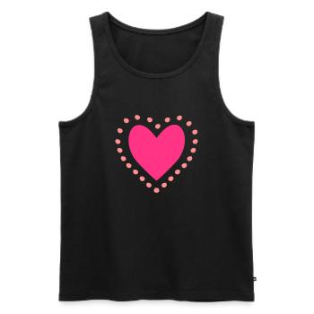 Herz - Männer Premium Bio Tank Top - Schwarz - Vorne - Michal (187cm)