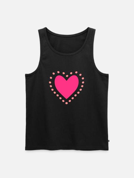 Herz - Männer Premium Bio Tank Top - Schwarz