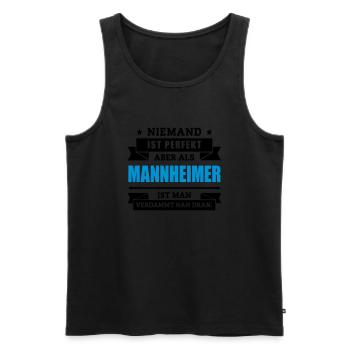 Funshirt Mannheimer - Männer Premium Bio Tank Top - Schwarz - Vorne - AI Model Male 178 light (178cm)