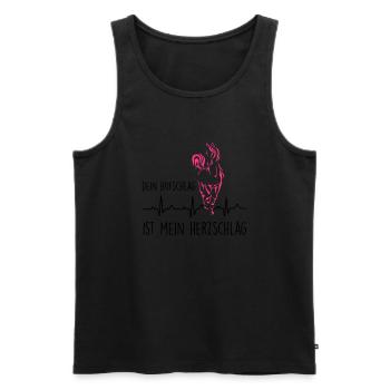 Hufschlag Herz - Männer Premium Bio Tank Top - Schwarz - Vorne - Michal (187cm)