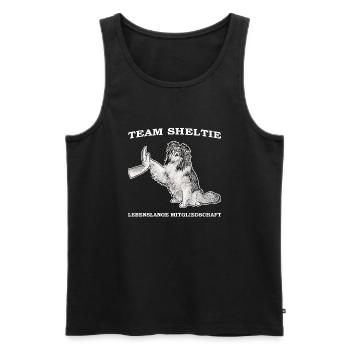 Team Sheltie - Männer Premium Bio Tank Top - Schwarz - Vorne - AI Model Male 178 light (178cm)