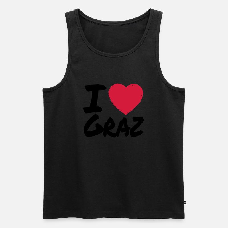 I Love Graz - Männer Premium Bio Tank Top - Schwarz