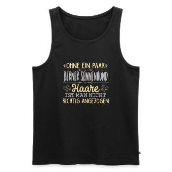 BERNER SENNENHUND Haare gehören dazu - Männer Premium Bio Tank Top - Schwarz - Vorne - Michal (187cm)
