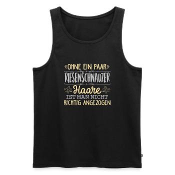 RIESENSCHNAUZER Haare gehören dazu - Männer Premium Bio Tank Top - Schwarz - Vorne - Michal (187cm)