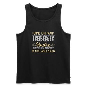 FREIBERGER Haare gehören dazu - Männer Premium Bio Tank Top - Schwarz - Vorne - AI Model Male 178 light (178cm)
