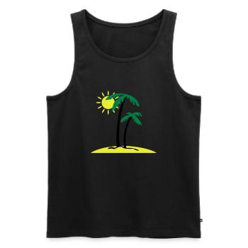Palminsel - Männer Premium Bio Tank Top - Schwarz - Vorne - AI Model Male 178 light (178cm)