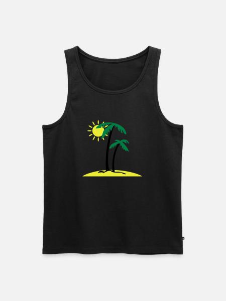 Palminsel - Männer Premium Bio Tank Top - Schwarz