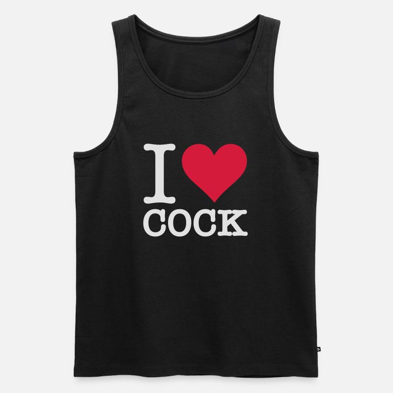 Ich liebe Hahn - Männer Premium Bio Tank Top - Schwarz