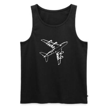 Flugzeug - Männer Premium Bio Tank Top - Schwarz - Vorne - AI Model Male 178 light (178cm)