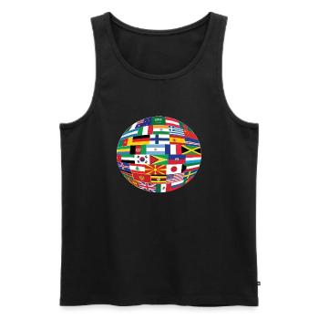 Drapeaux du Monde - Débardeur bio Premium Homme - noir - Devant - AI Model Male 178 light (178cm)