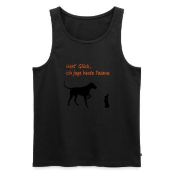 hund_jagt_fasane_neu_cb - Männer Premium Bio Tank Top - Schwarz - Vorne - Michal (187cm)