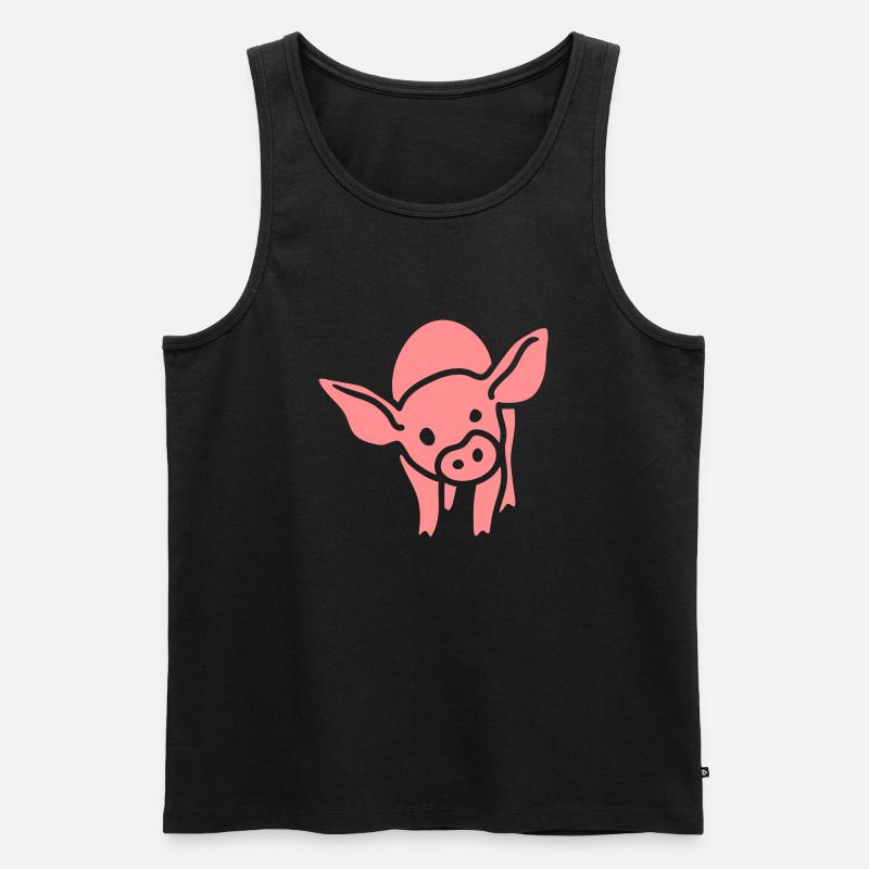Ferkel - Männer Premium Bio Tank Top - Schwarz