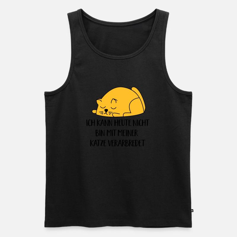 2541614 129996421 Katze - Männer Premium Bio Tank Top - Schwarz