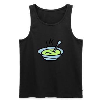 Suppenschüssel Platte - Männer Premium Bio Tank Top - Schwarz - Vorne - AI Model Male 178 light (178cm)