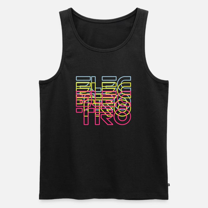 Electro typo - Männer Premium Bio Tank Top - Schwarz