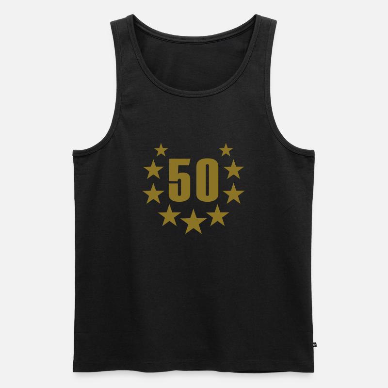 50 deluxe - Männer Premium Bio Tank Top - Schwarz