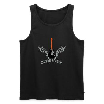 guitar_072011_l_3c - Men's Premium Organic Tank Top - black - Front - AI Model Male 178 light (178cm)
