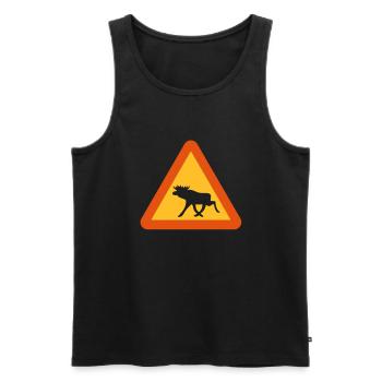 Attention Moose! - Débardeur bio Premium Homme - noir - Devant - AI Model Male 178 light (178cm)