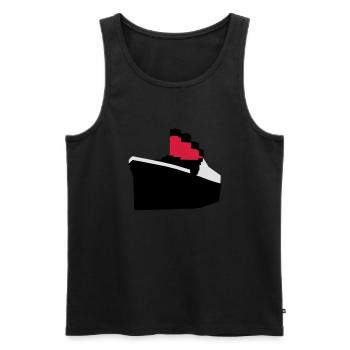 Ozeandampfer Vektor - Männer Premium Bio Tank Top - Schwarz - Vorne - AI Model Male 178 light (178cm)