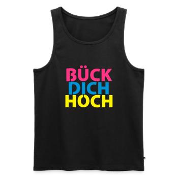 Buck up now! - Men's Premium Organic Tank Top - black - Front - AI Model Male 178 light (178cm)