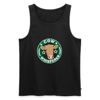 Lustige Kuh Flüsterer Bauern Landwirtschaft Kühe Milch Geschenk - Männer Premium Bio Tank Top - Schwarz - Vorne - AI Model Male 178 light (178cm)