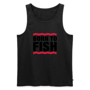 born_to_fish__f2 - Débardeur bio Premium Homme - noir - Devant - Michal (187cm)