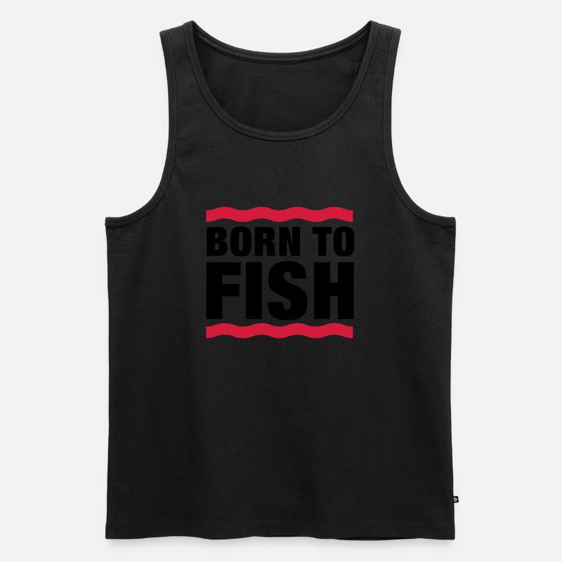 born_to_fish__f2 - Männer Premium Bio Tank Top - Schwarz