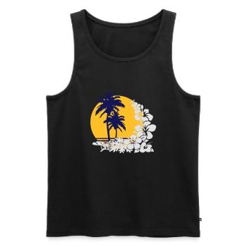 Palm Sunset - Débardeur bio Premium Homme - noir - Devant - Michal (187cm)