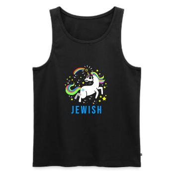 Jewish Jew Jewnicorn Unicorn Judaism Hebrew Israel - Men's Premium Organic Tank Top - black - Front - AI Model Male 178 light (178cm)