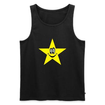 star smiley - Männer Premium Bio Tank Top - Schwarz - Vorne - Michal (187cm)