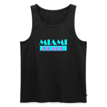 Miami Beach - Männer Premium Bio Tank Top - Schwarz - Vorne - AI Model Male 178 light (178cm)