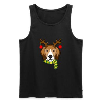 Beagle Xmas Reindeer Hörner Hund Liebhaber Weihnachten - Männer Premium Bio Tank Top - Schwarz - Vorne - AI Model Male 178 light (178cm)
