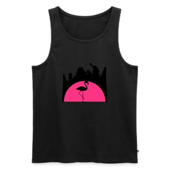 sonnenaufgang urlaub palmen miami ferien sonne som - Männer Premium Bio Tank Top - Schwarz - Vorne - Michal (187cm)