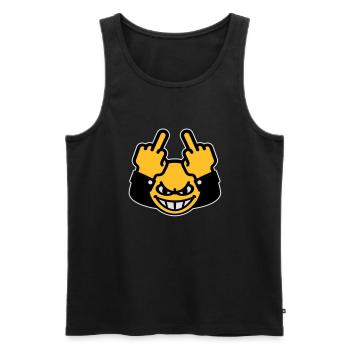 Stinkefinger Emoticon (fuck off, 3C) - Männer Premium Bio Tank Top - Schwarz - Vorne - AI Model Male 178 light (178cm)