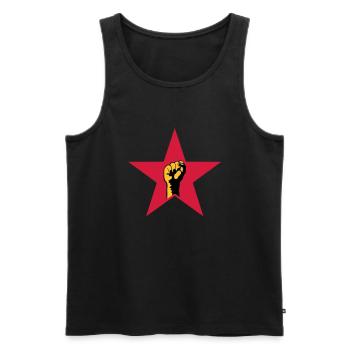revolution star - Männer Premium Bio Tank Top - Schwarz - Vorne - Michal (187cm)