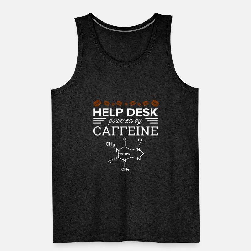 Help Desk Powered by caffeine Support Hotline PC Men's Premium Organic Tank Top