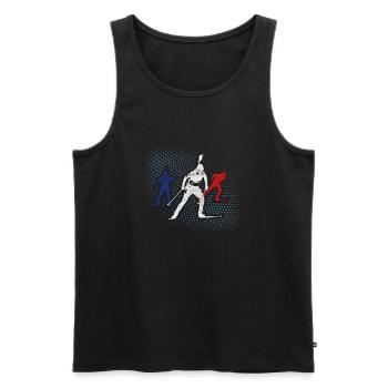Biathlon Biathlon Biathlète Tir Cross Country Hiver - Débardeur bio Premium Homme - noir - Devant - Michal (187cm)