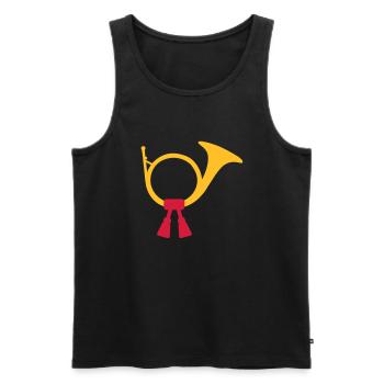 Post horn bugle - Men's Premium Organic Tank Top - black - Front - AI Model Male 178 light (178cm)