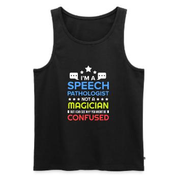 Speech Language Pathologist Therapy Therapist Gift - Men's Premium Organic Tank Top - black - Front - Michal (187cm)