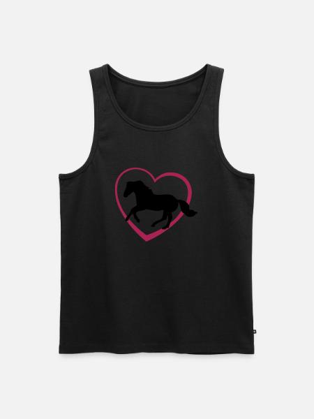 Galloping Horse with Heart - Men's Premium Organic Tank Top - black