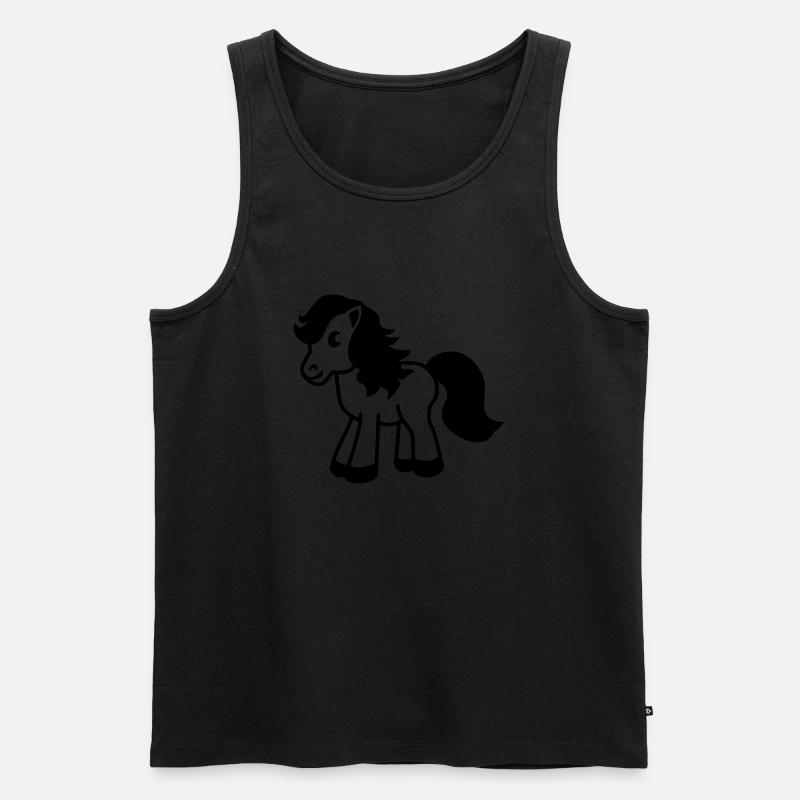 süßes Pony cute pony - Männer Premium Bio Tank Top - Schwarz