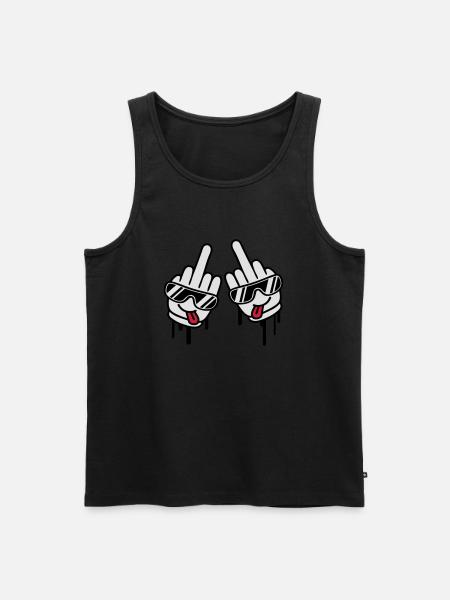 Cool Fuck Off Hands - Men's Premium Organic Tank Top - black