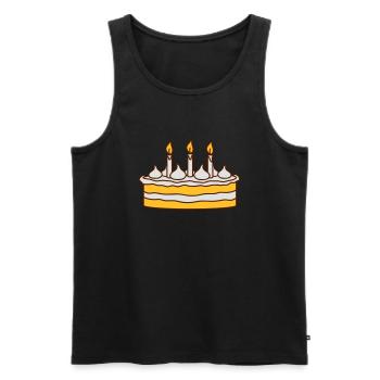 Birthday Cake - Débardeur bio Premium Homme - noir - Devant - AI Model Male 178 light (178cm)
