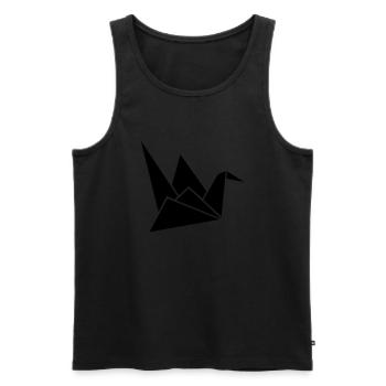 origami crane - Men's Premium Organic Tank Top - black - Front - AI Model Male 178 light (178cm)