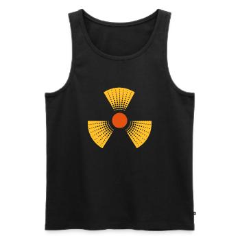 glow atom symbol radioactive atomic sign gef - Men's Premium Organic Tank Top - black - Front - AI Model Male 178 light (178cm)