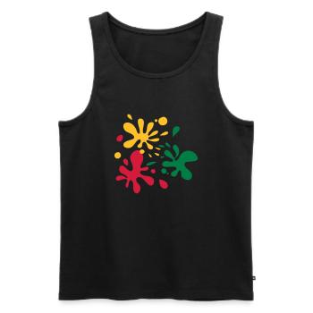 Paint Splats - Men's Premium Organic Tank Top - black - Front - Michal (187cm)