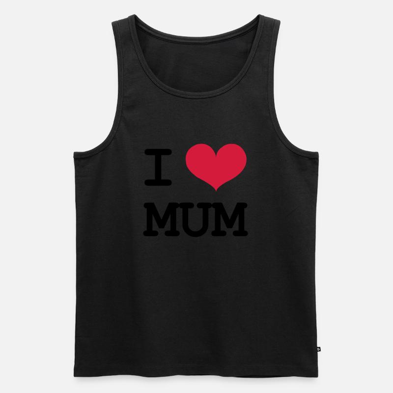 I Love Mum - Männer Premium Bio Tank Top - Schwarz