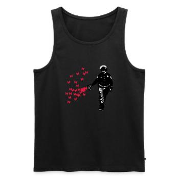 Polizei - Streetart Pepper Spray Cop Butterfly - Männer Premium Bio Tank Top - Schwarz - Vorne - Michal (187cm)